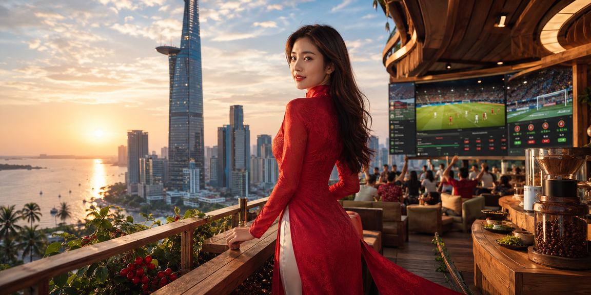 Người mẫu áo dài tại Hồ Chí Minh trong không gian casino trực tuyến sang trọng